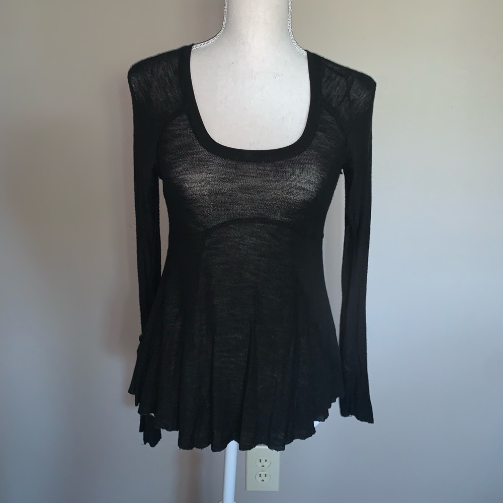 Sheer black long sleeve top